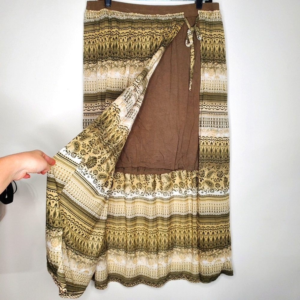 7) CATO Mock wrap, midi Skirt with Bandana maxi dress Sz. 14/16